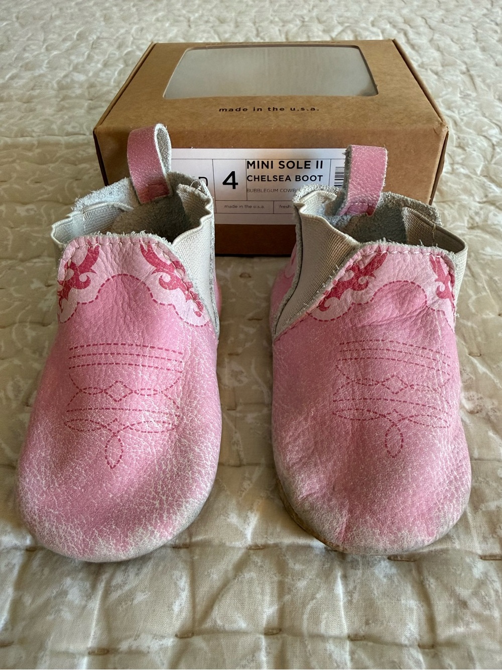 Freshly Picked Baby Girl Size 4 Bubblegum Cowboy Chelsea Boot Baby Shoe